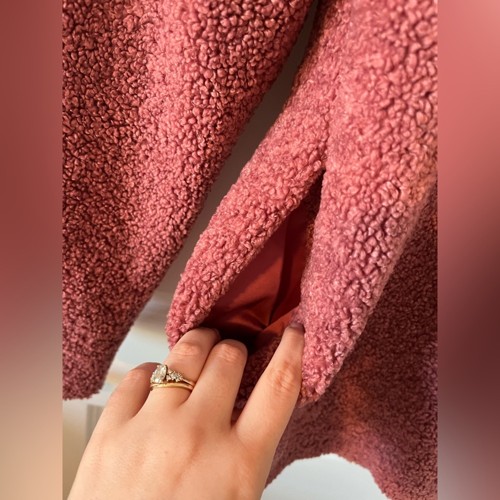 Old Navy Pink Teddy Fuzzy Coat - Picture 5 of 5